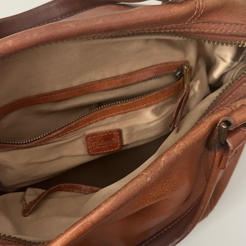 Madewell • Brown Leather Satchel Handbag - Picture 7 of 12